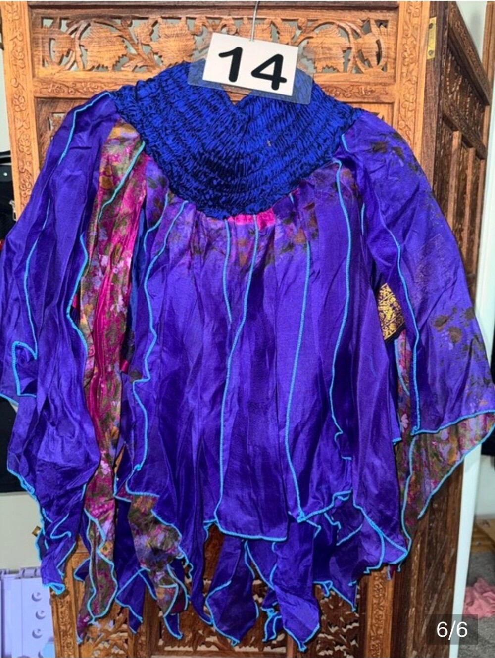 Renaissance Festival Overskirt - Purple Varations with TurquoiseTrim
